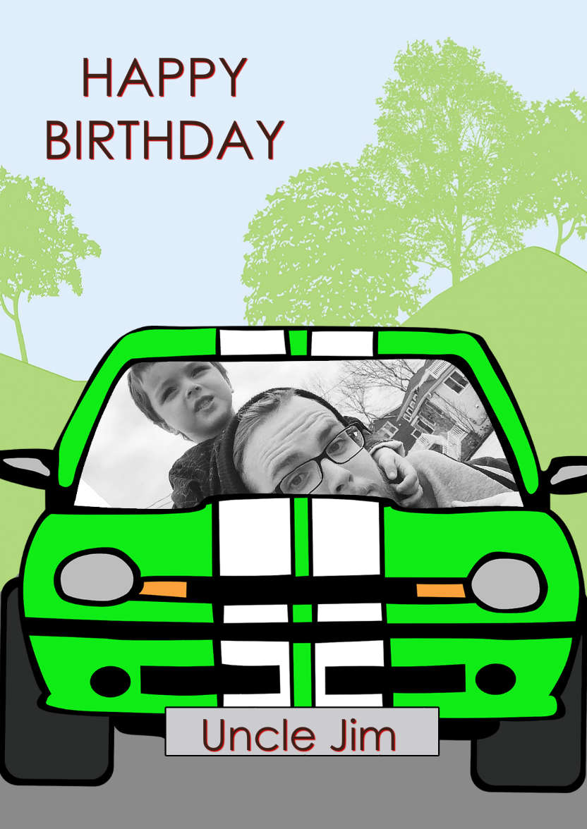 Boy Racer - card made with Crafty Bob's Card Creator