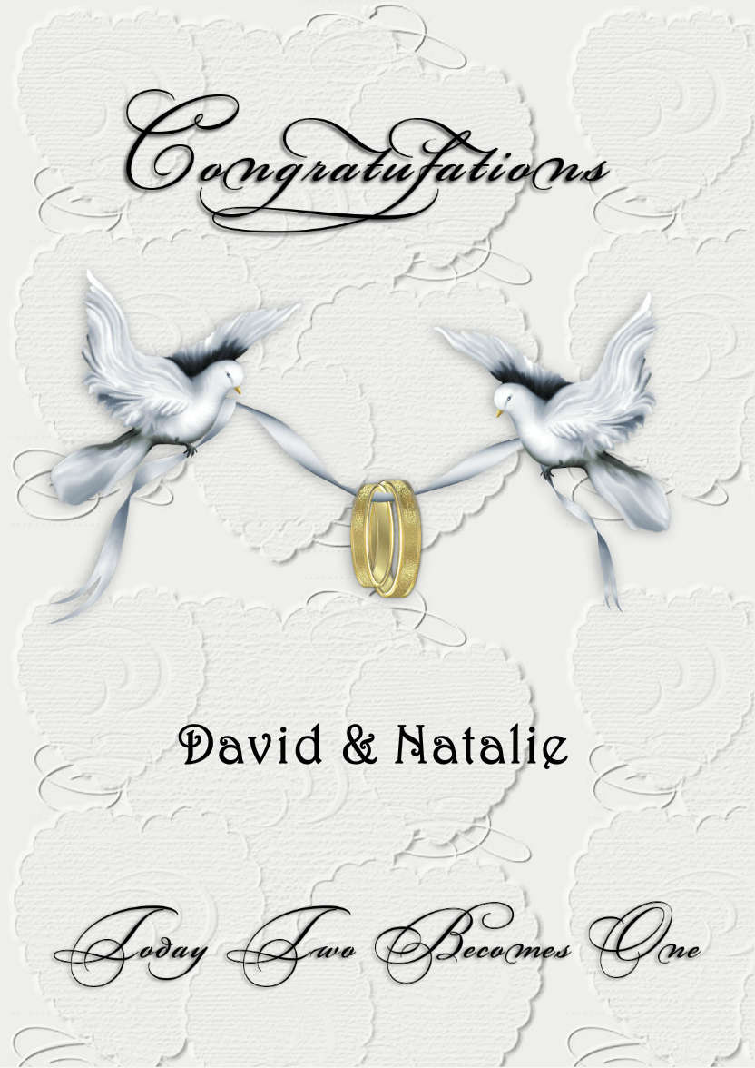 Doves and Rings Wedding - card made with Crafty Bob's Card Creator