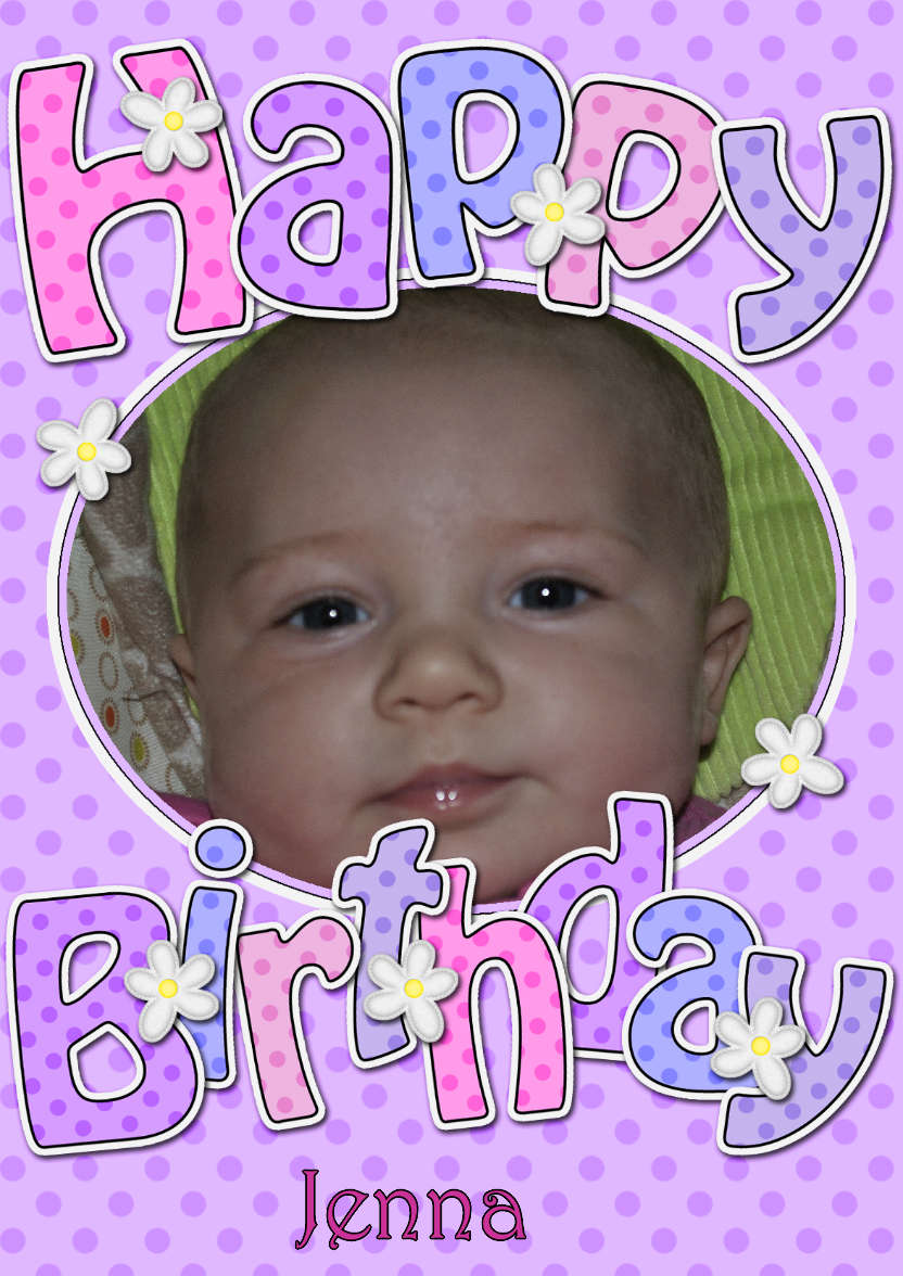 Birthday Dots & Flowers Photo Upload Card - card made with Crafty Bob's Card Creator