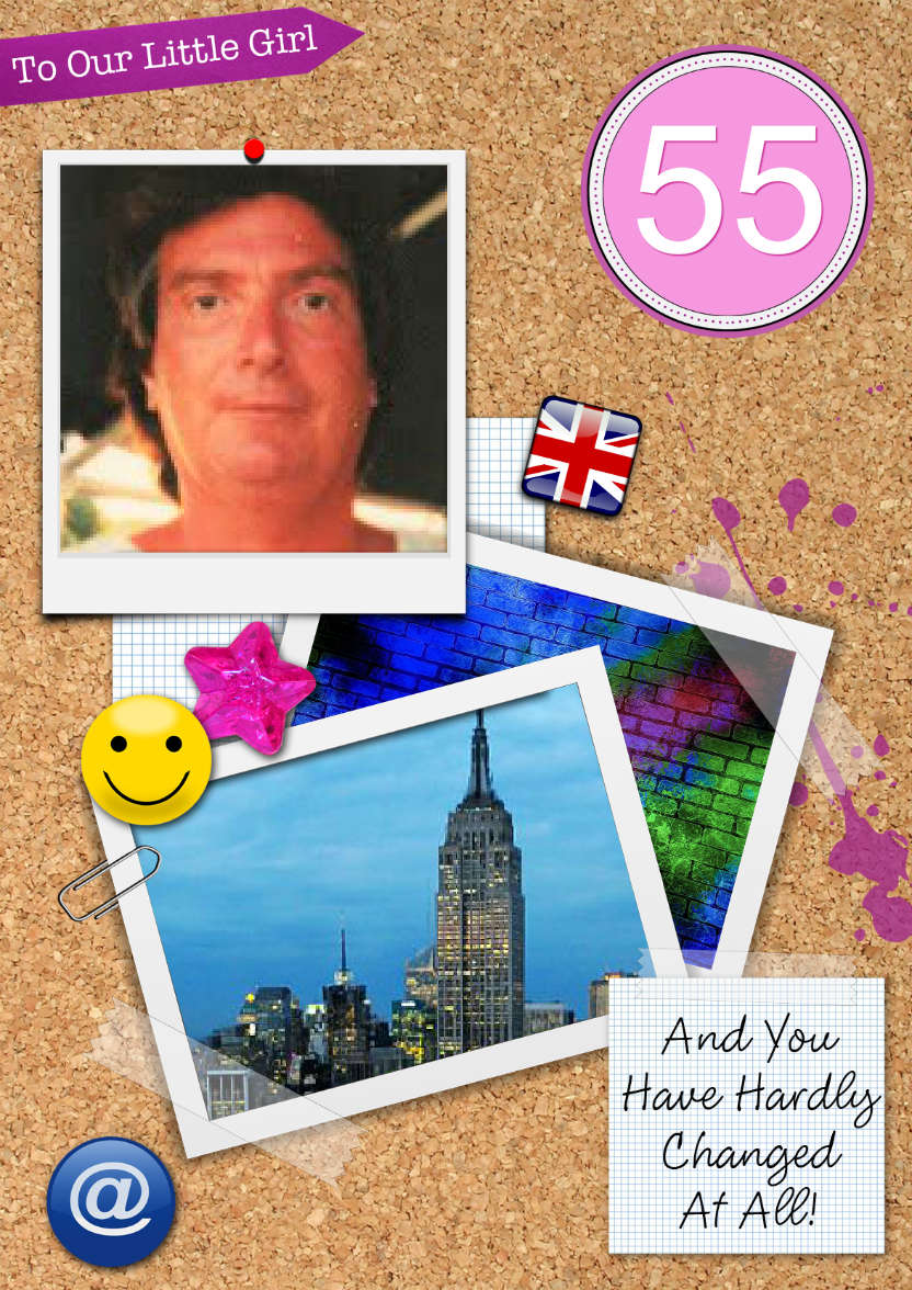 Birthday Noticeboard Photo Card Girl - card made with Crafty Bob's Card Creator