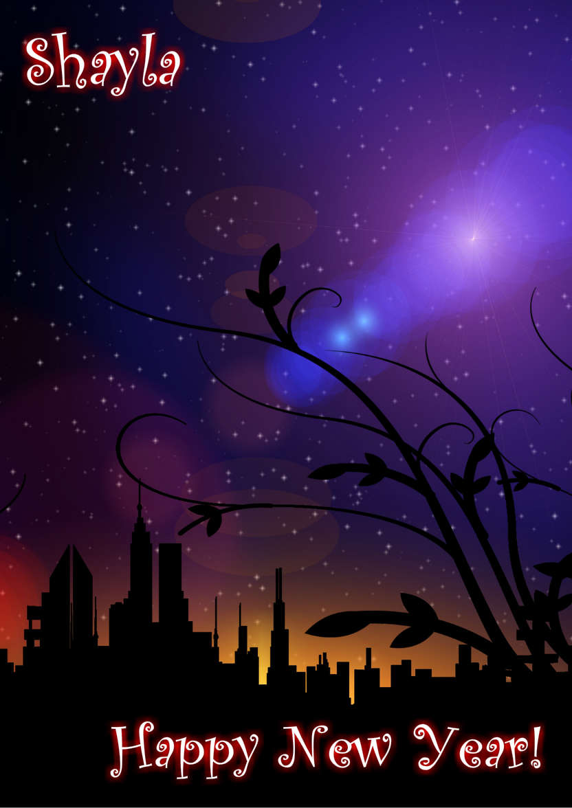 Starlit Silhouette - card made with Crafty Bob's Card Creator