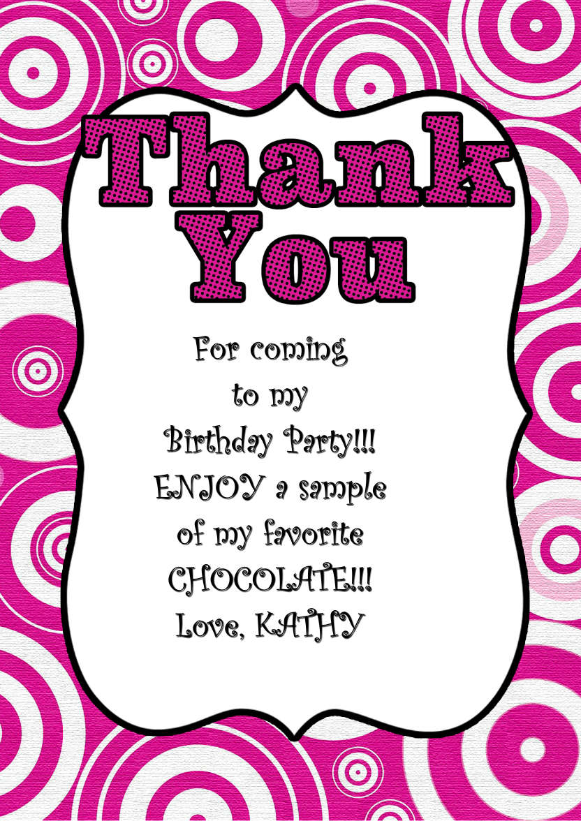 Retro Circles Thank You Card Front Pink - card made with Crafty Bob's Card Creator