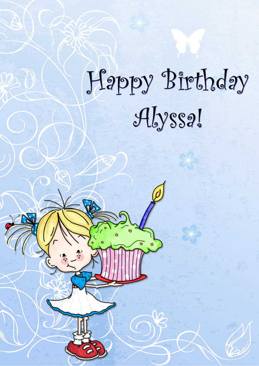 Birthday Cupcake Female Card Front - card made with Crafty Bob's Card Creator