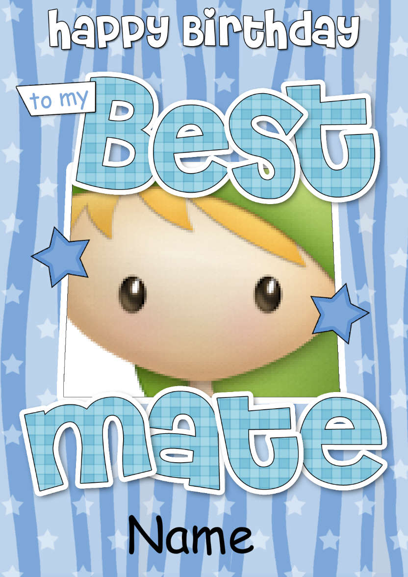 Birthday Best Mate Photo Upload Card - card made with Crafty Bob's Card Creator