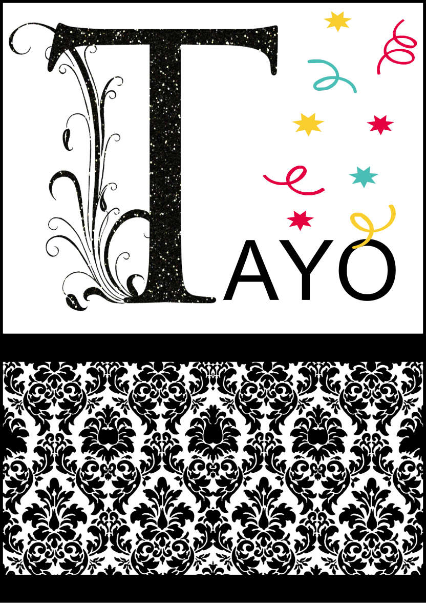 Damask Monogram Letter T Card - card made with Crafty Bob's Card Creator