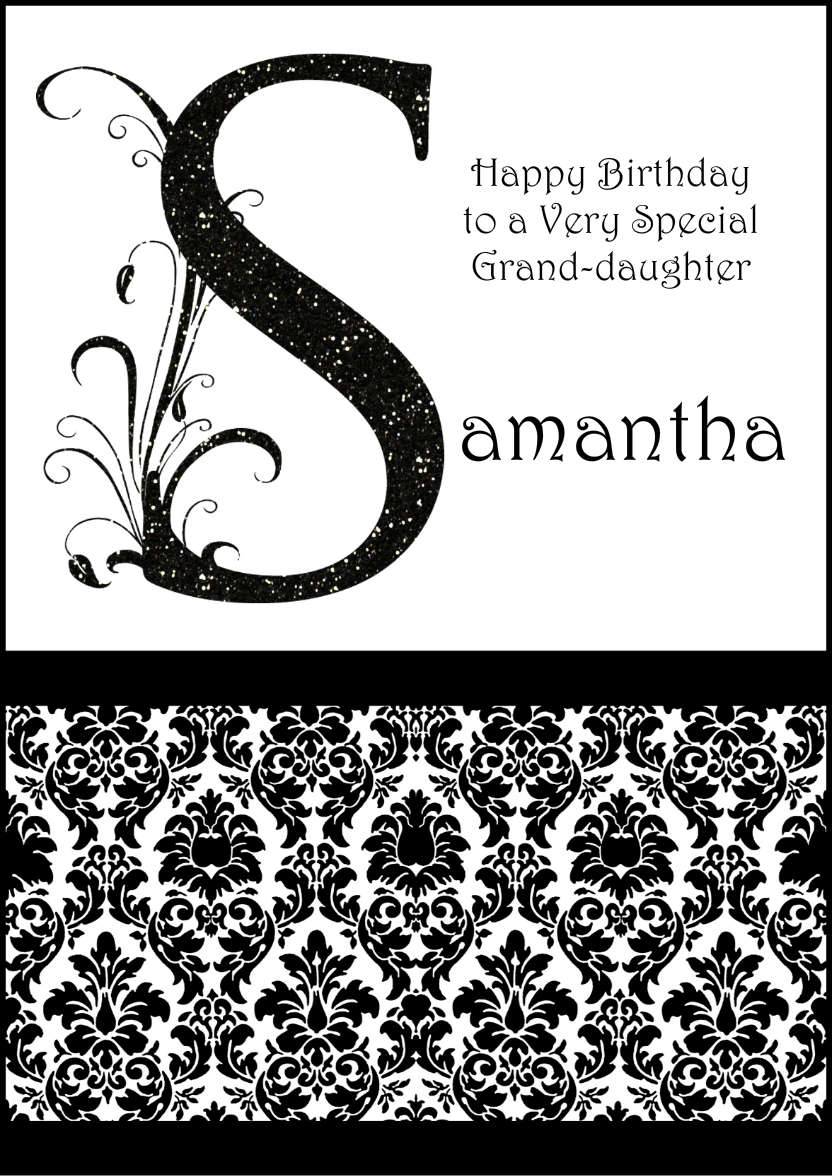 Damask Monogram Letter S Card - card made with Crafty Bob's Card Creator