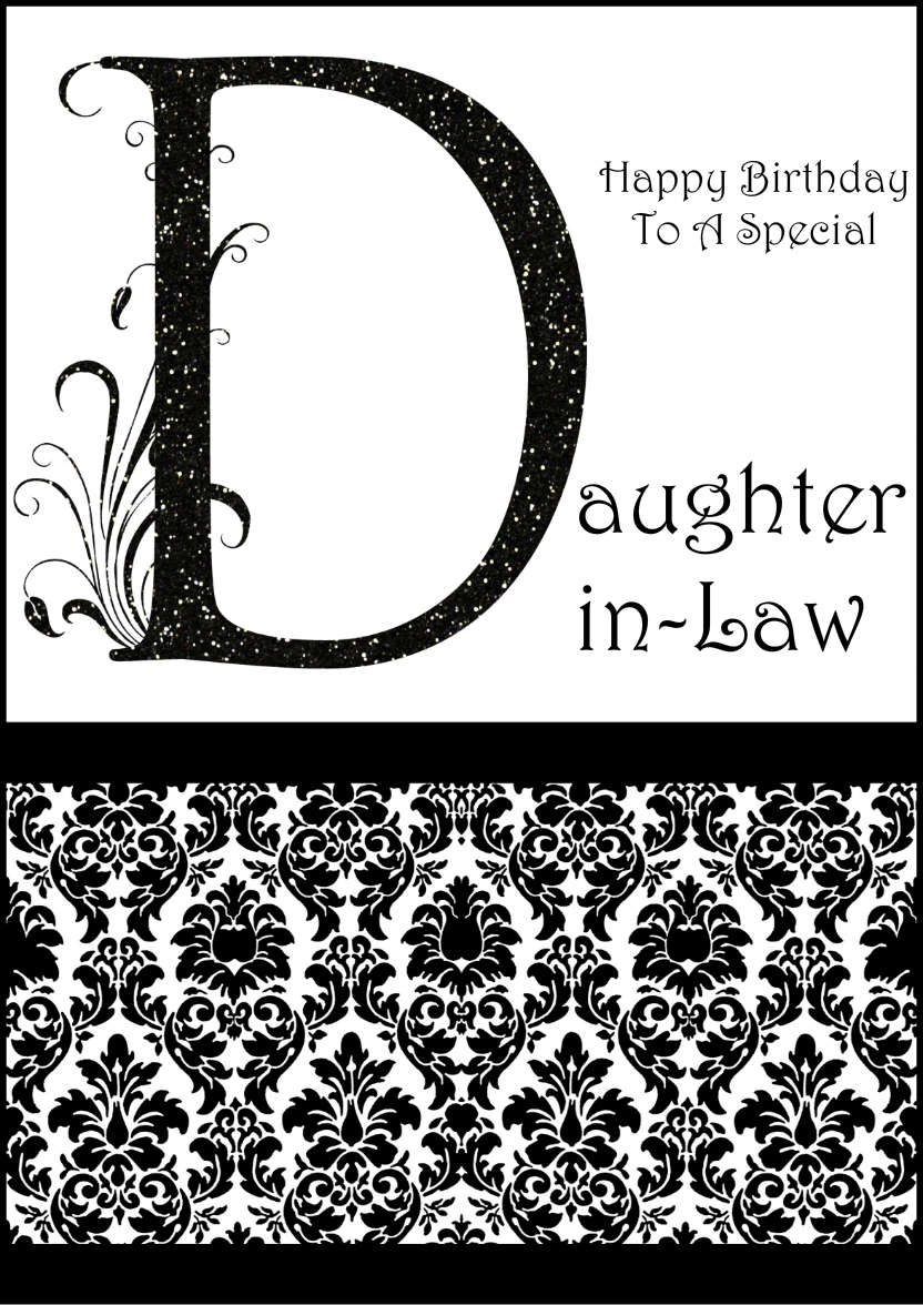 Damask Monogram Letter D Card - card made with Crafty Bob's Card Creator