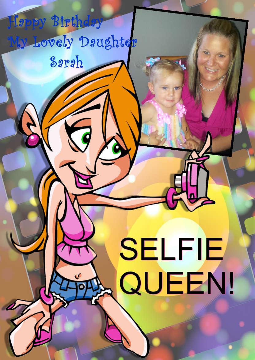 Selfie Queen Card - card made with Crafty Bob's Card Creator