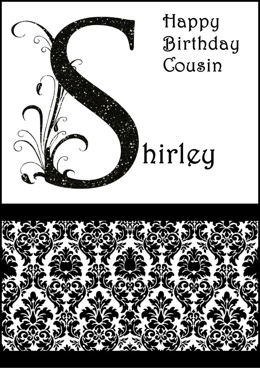 Damask Monogram Letter S Card - card made with Crafty Bob's Card Creator