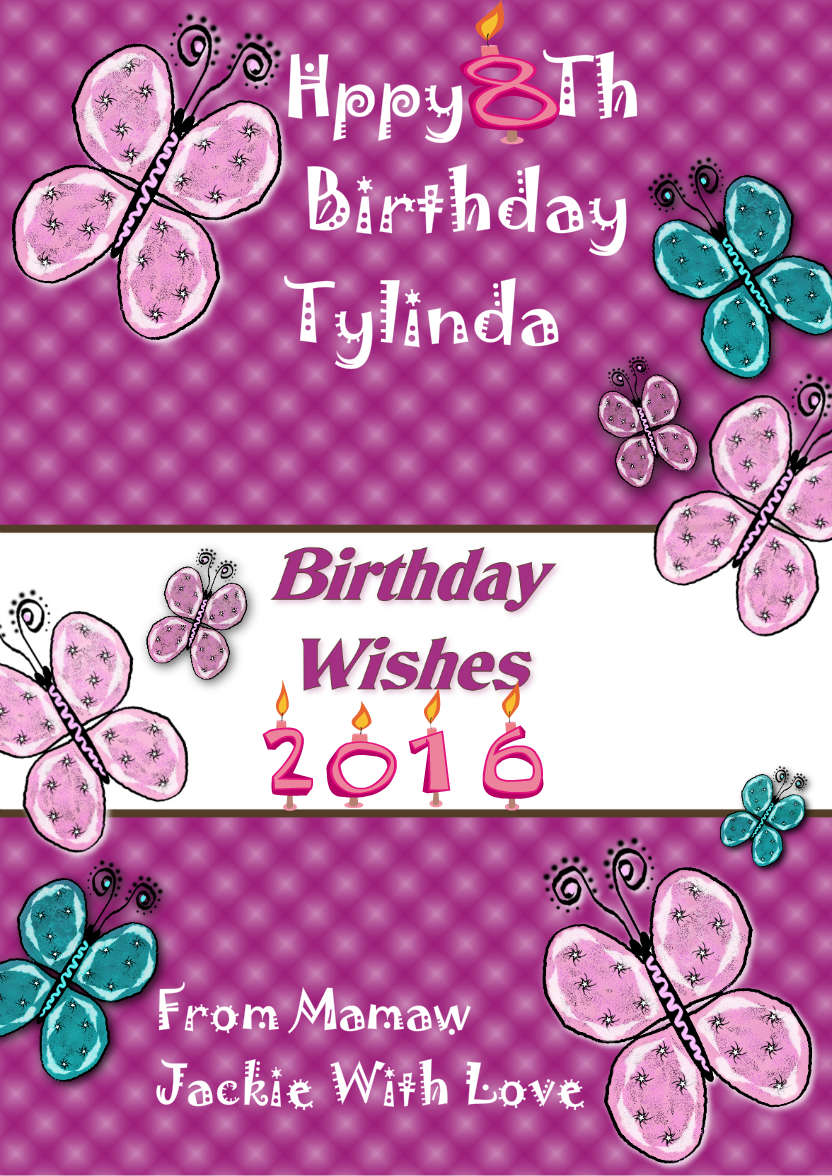 Beautiful Butterflies Birthday Card - card made with Crafty Bob's Card Creator