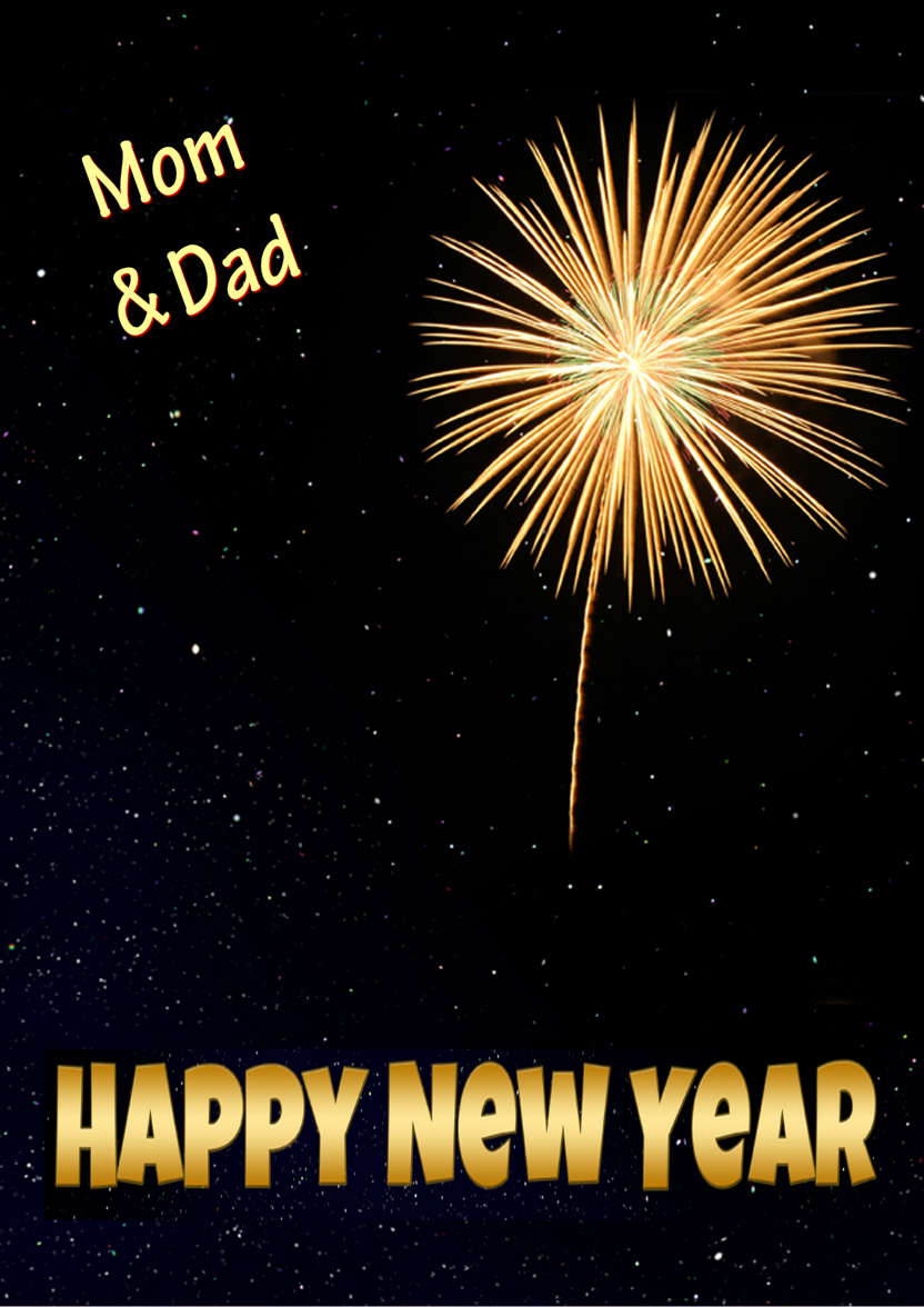 Firework New Year Card - card made with Crafty Bob's Card Creator