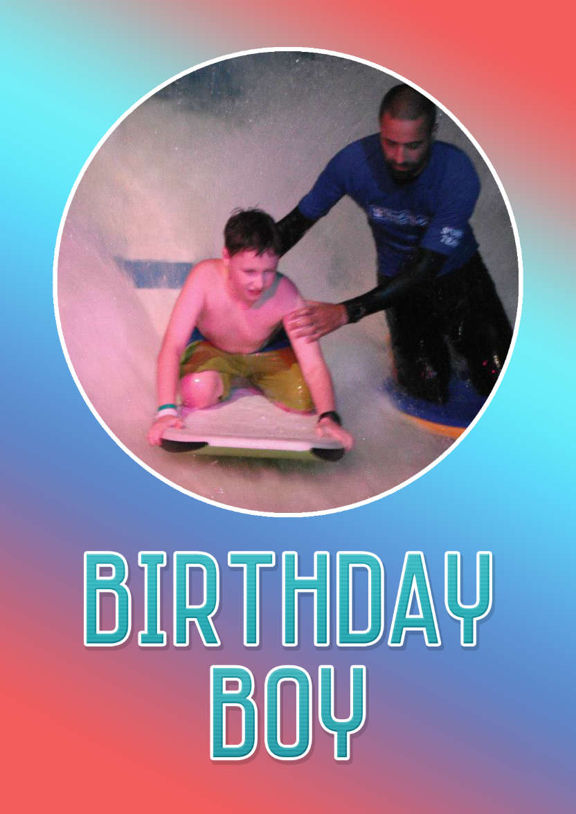 Birthday Boy Photo Card - card made with Crafty Bob's Card Creator