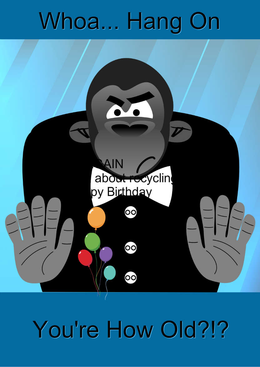 Grumpy Gorilla Humorous Card - card made with Crafty Bob's Card Creator