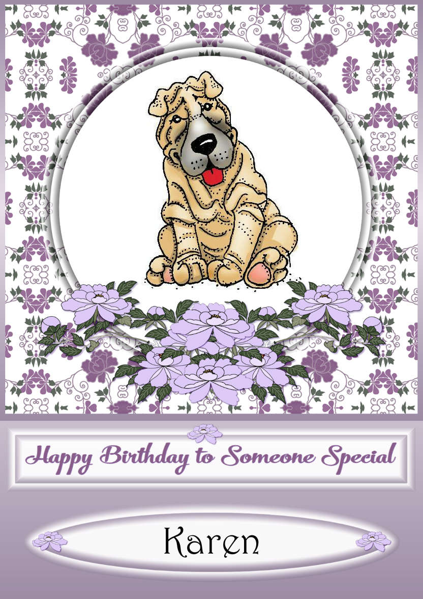 Oriental Flowers Special Birthday - card made with Crafty Bob's Card Creator
