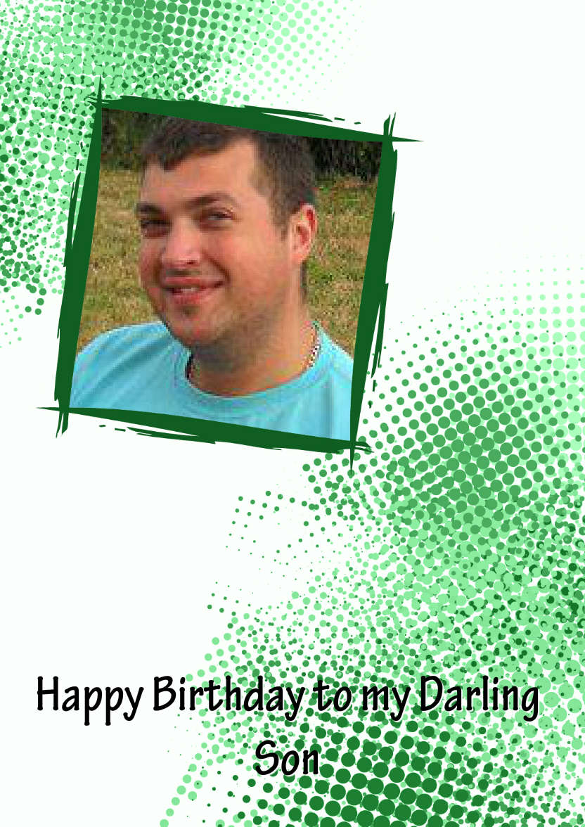 Grunge Frame Aperture Card Green - card made with Crafty Bob's Card Creator