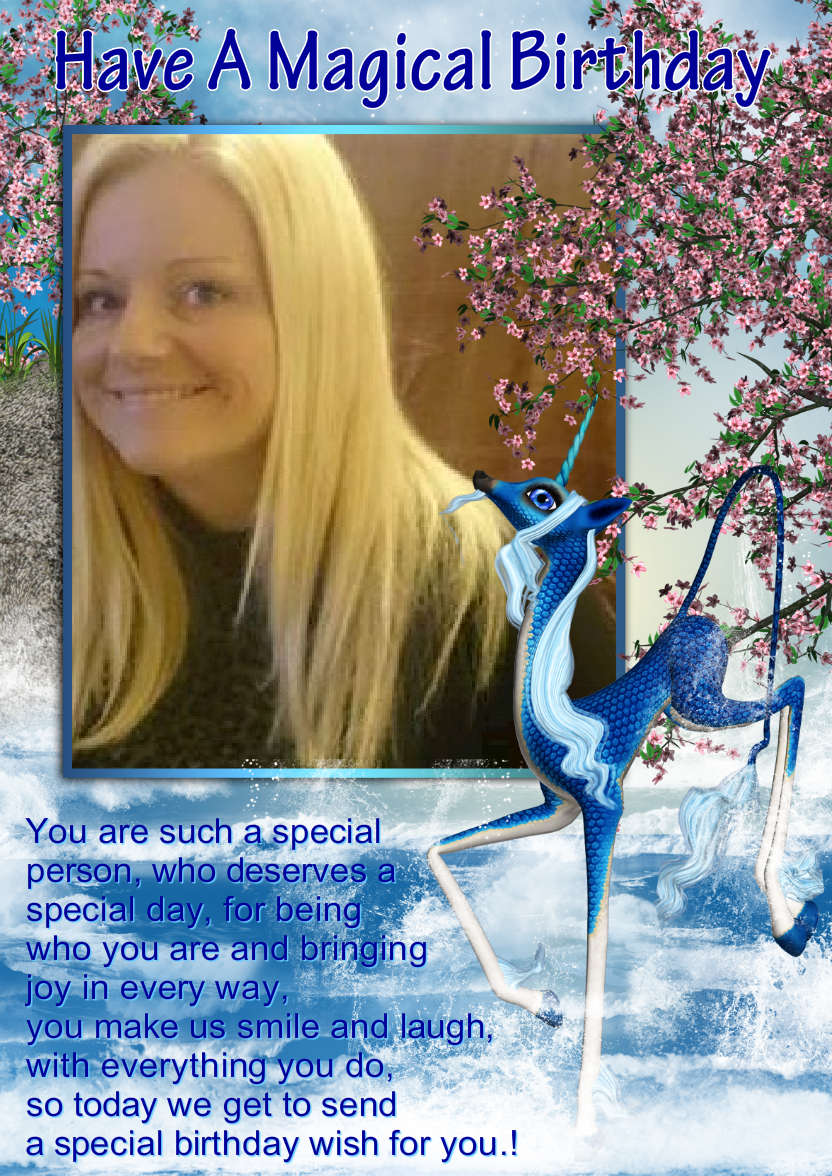Water Unicorn Fantasy Custom Photo Card - card made with Crafty Bob's Card Creator