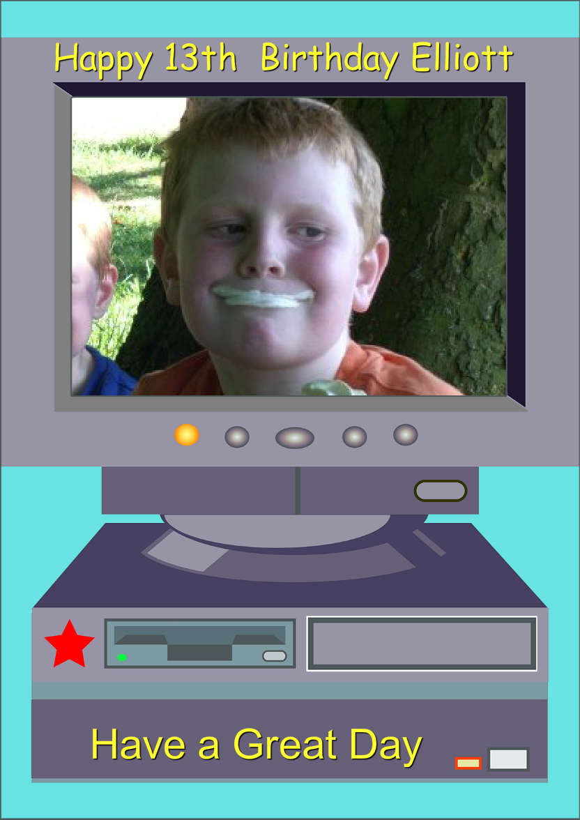 Computer Geek - card made with Crafty Bob's Card Creator