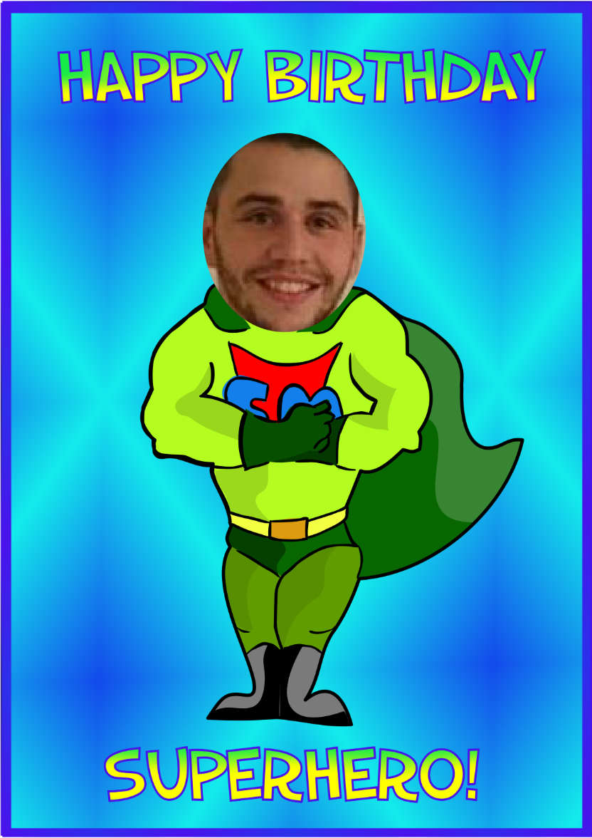 Superhero - card made with Crafty Bob's Card Creator