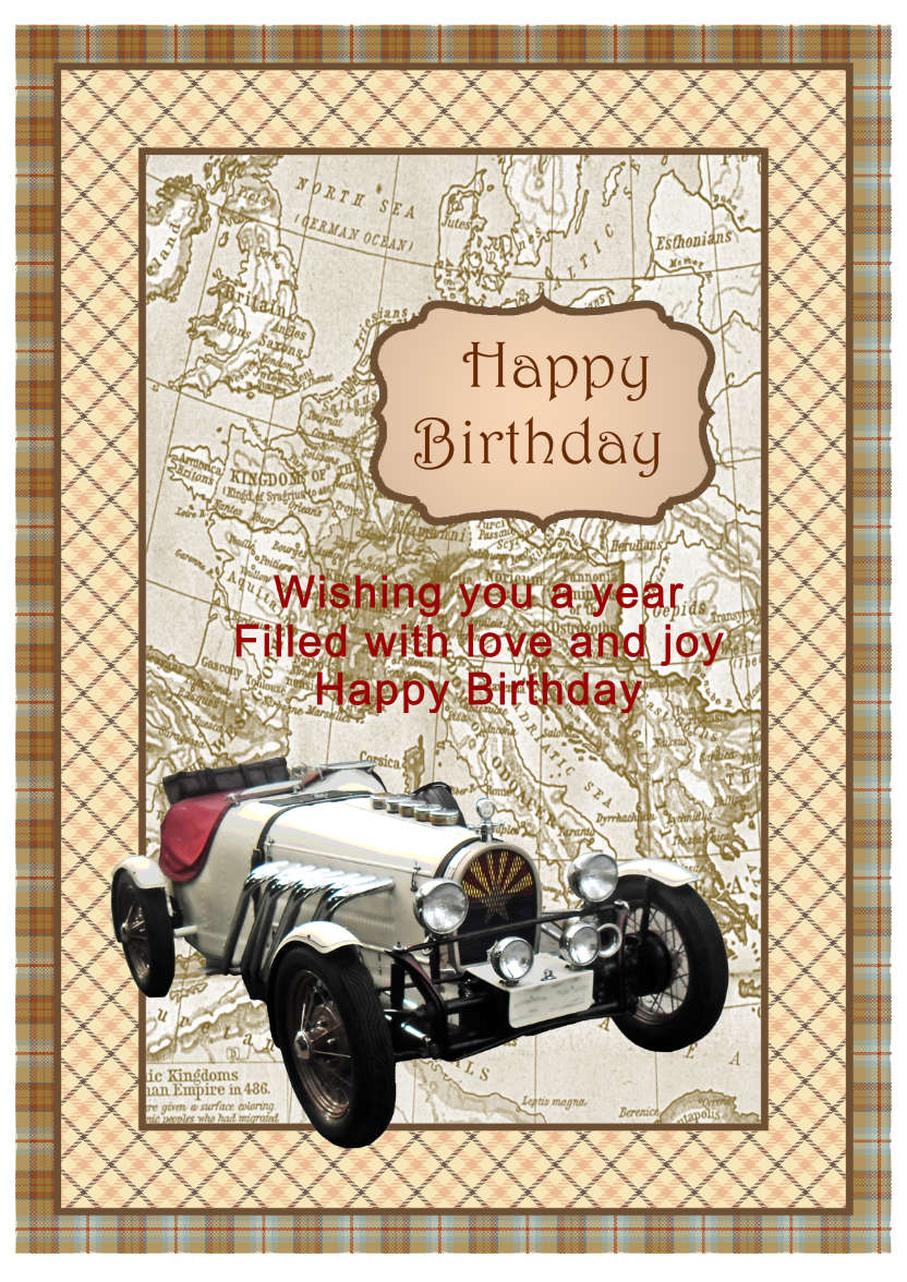 Sporty Vintage Car - card made with Crafty Bob's Card Creator