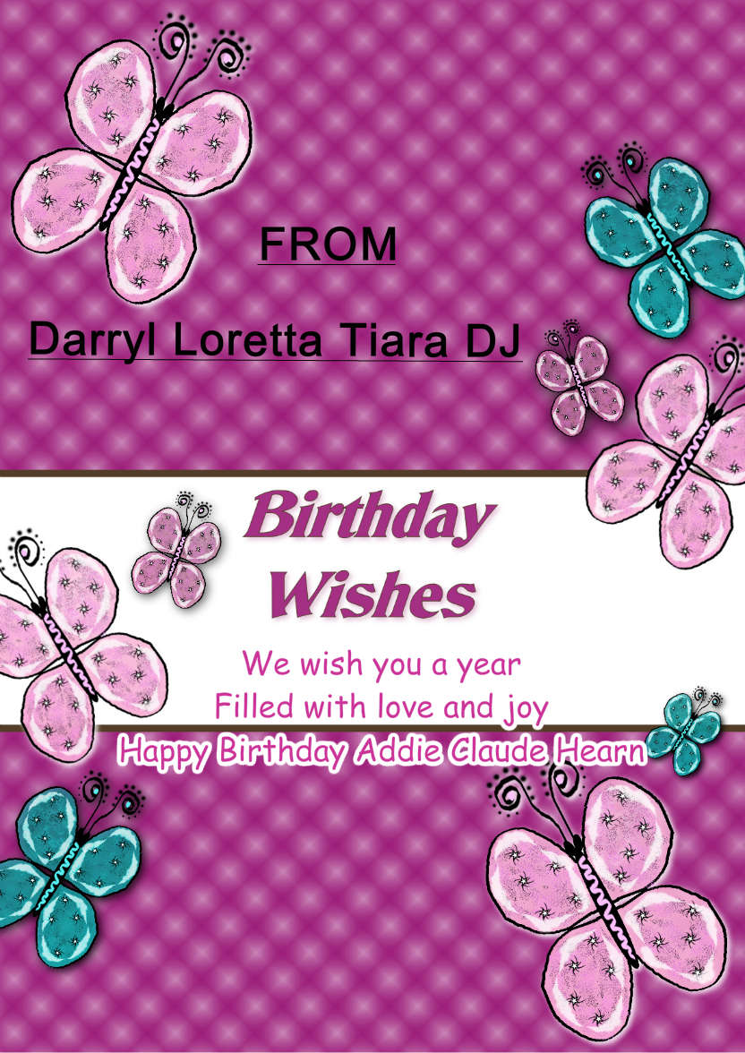 Beautiful Butterflies Birthday Card - card made with Crafty Bob's Card Creator