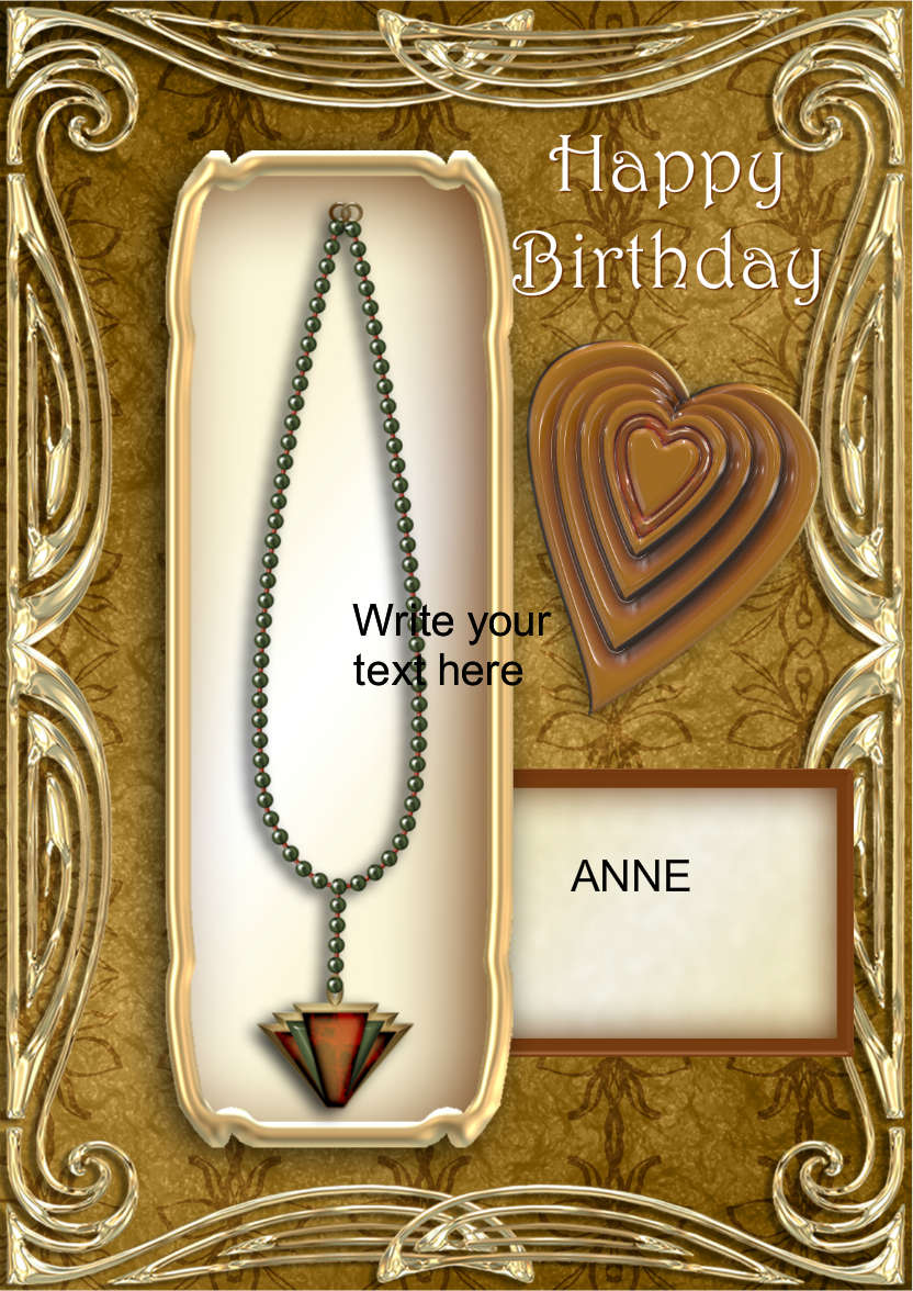 Art Deco Necklace - card made with Crafty Bob's Card Creator