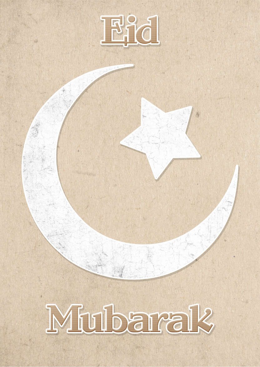 Eid Mubarak Moon and Star - card made with Crafty Bob's Card Creator