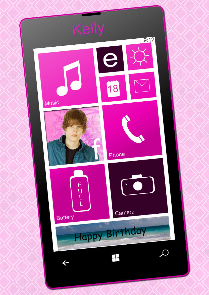 Smart Phone Card Female - card made with Crafty Bob's Card Creator