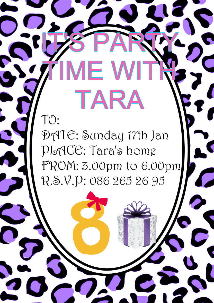 Party Animal Invitation - card made with Crafty Bob's Card Creator