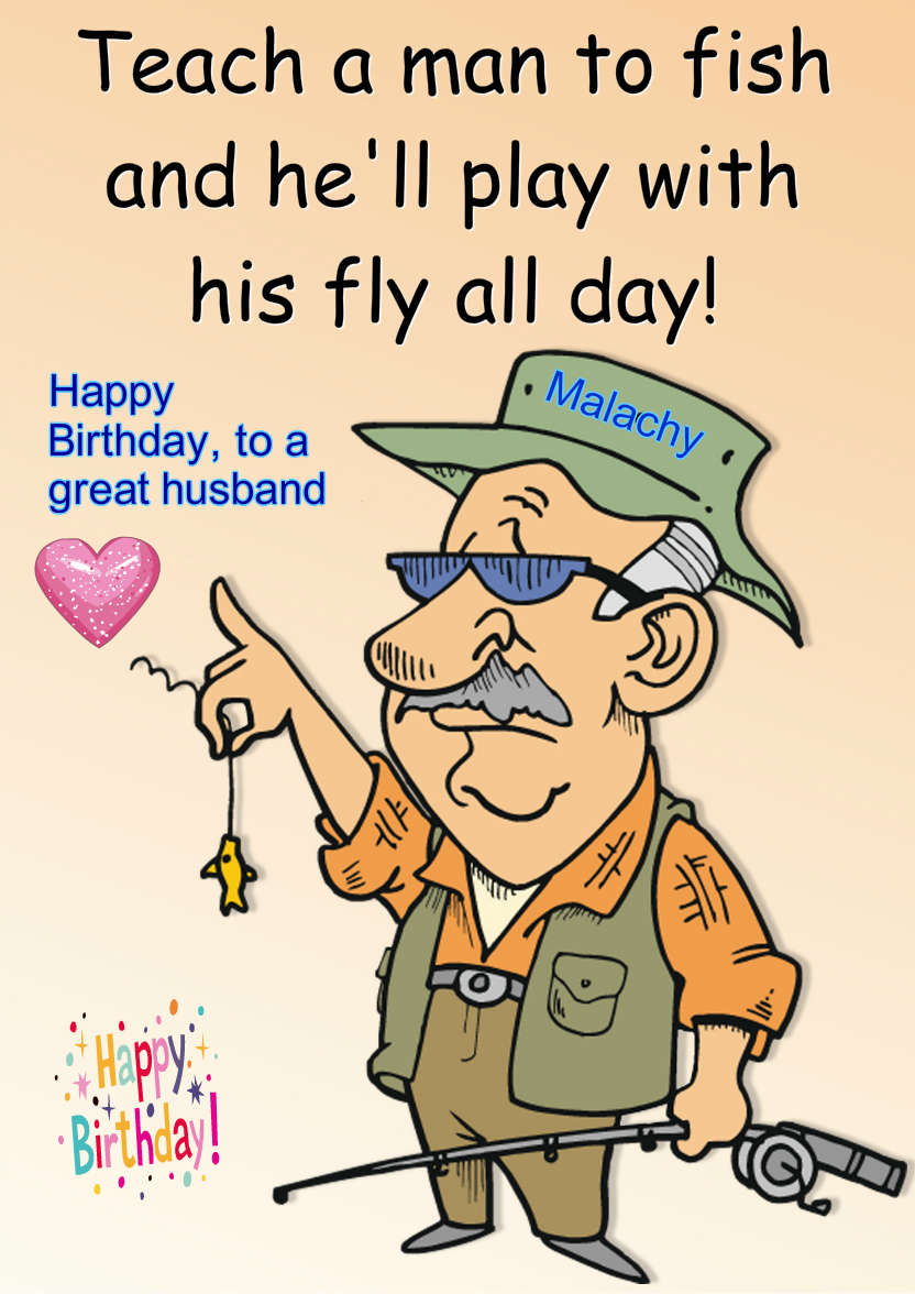 Fishing Male Humorous Card - card made with Crafty Bob's Card Creator