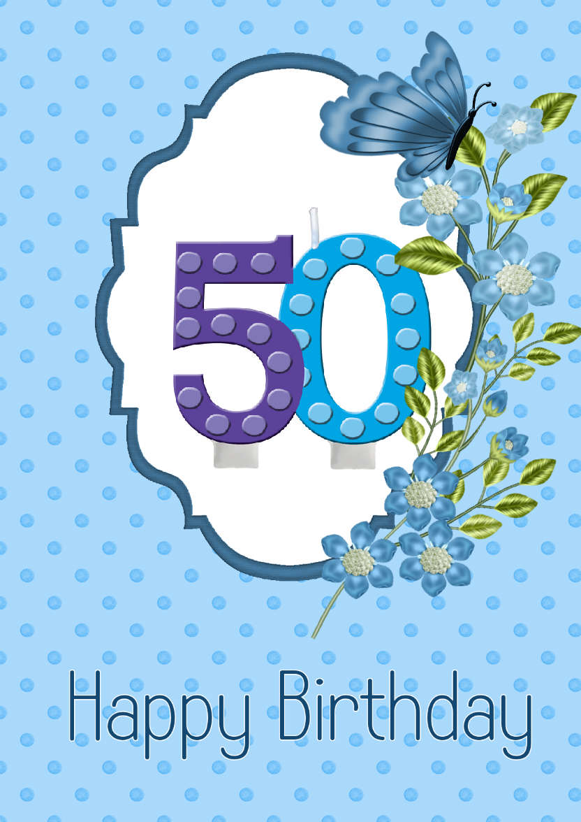 Birthday Blues - card made with Crafty Bob's Card Creator