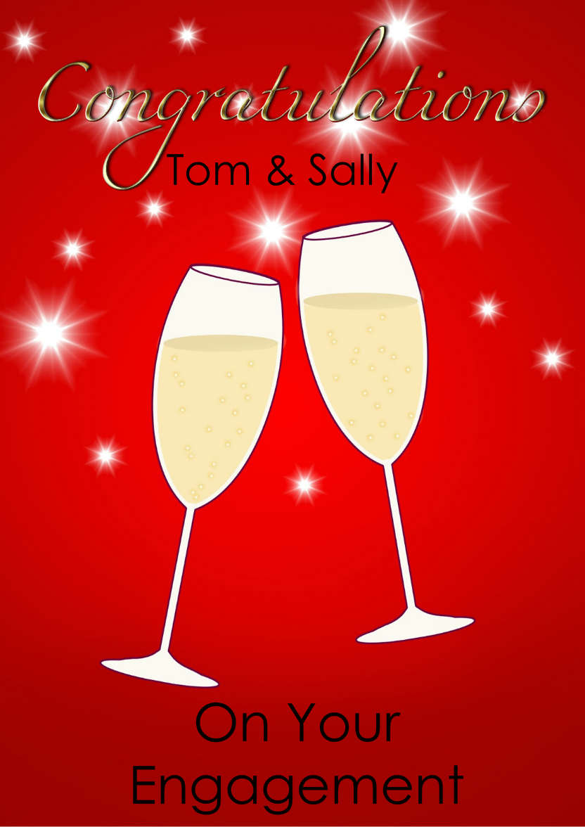 Congratulatons Champagne Glasses Card - card made with Crafty Bob's Card Creator
