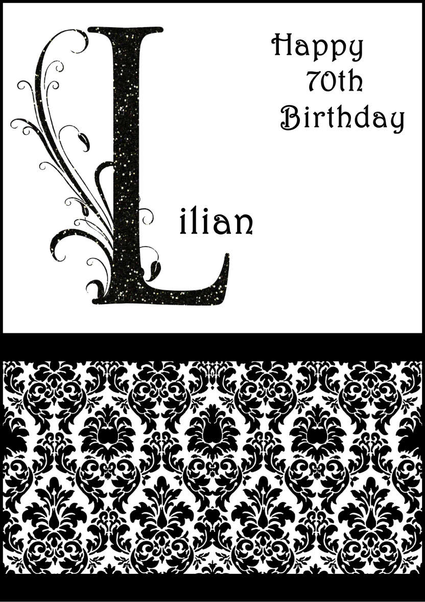 Damask Monogram Letter L Card - card made with Crafty Bob's Card Creator