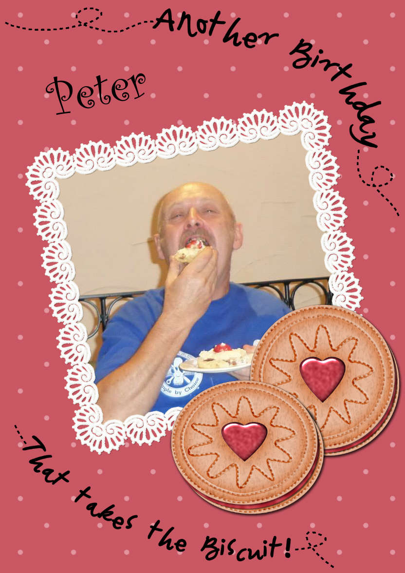 Birthday Jammy Dodgers Biscuits Photo Upload Card - card made with Crafty Bob's Card Creator