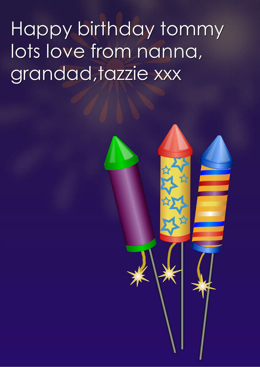 New Year Fireworks - card made with Crafty Bob's Card Creator