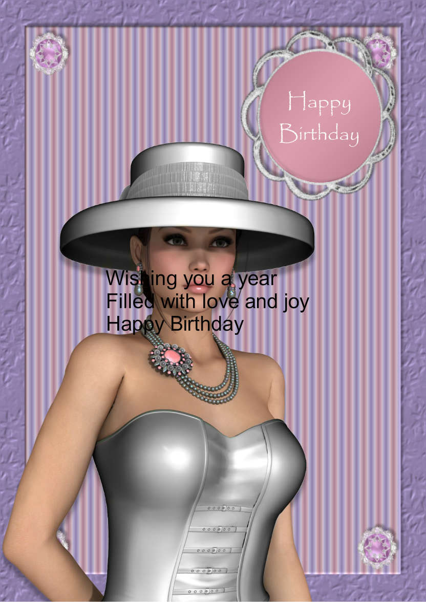 Elegant Lady Card - card made with Crafty Bob's Card Creator