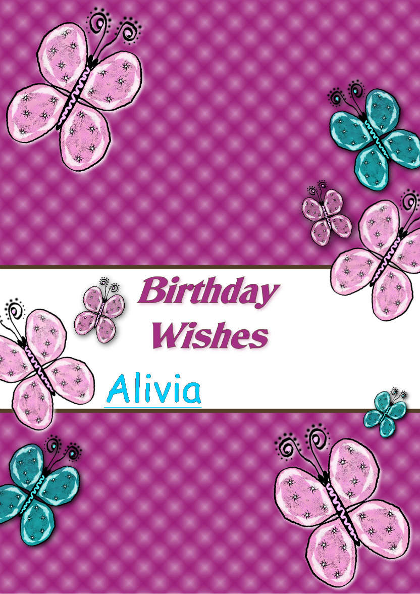 Beautiful Butterflies Birthday Card - card made with Crafty Bob's Card Creator