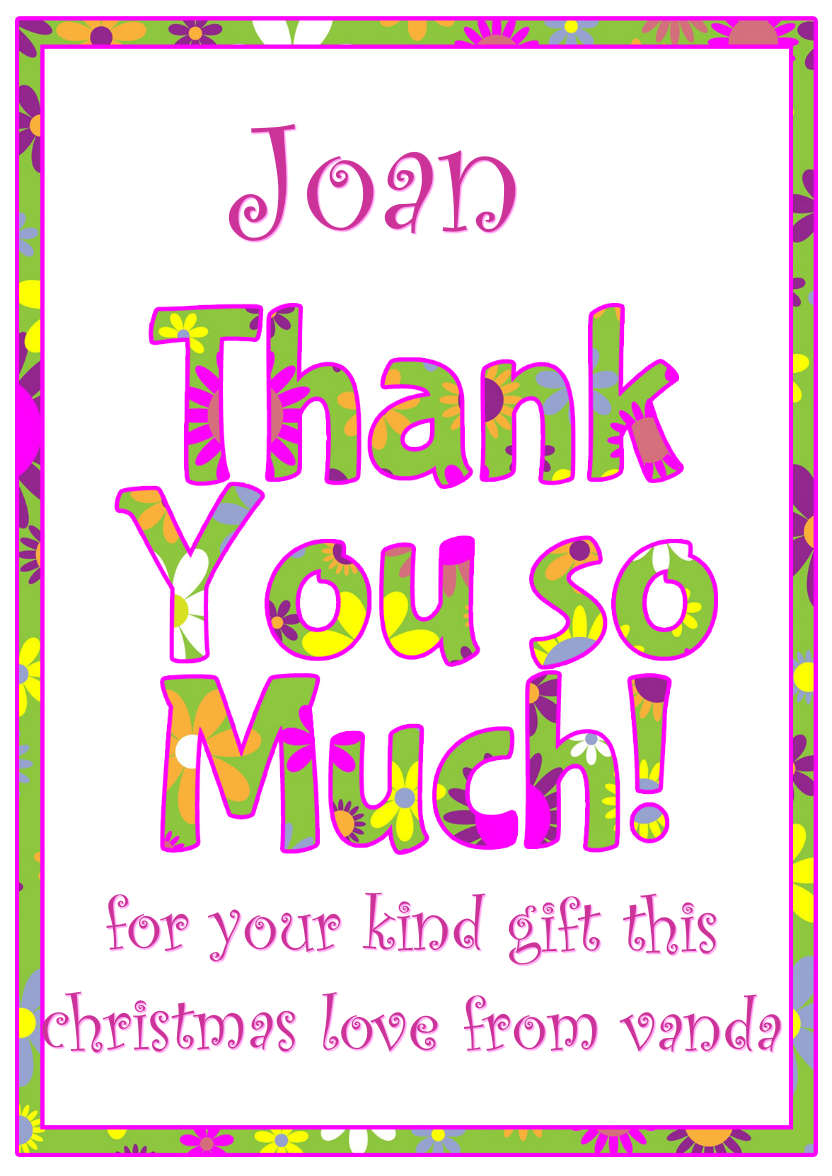Thank You Floral Word Art Card Front - card made with Crafty Bob's Card Creator