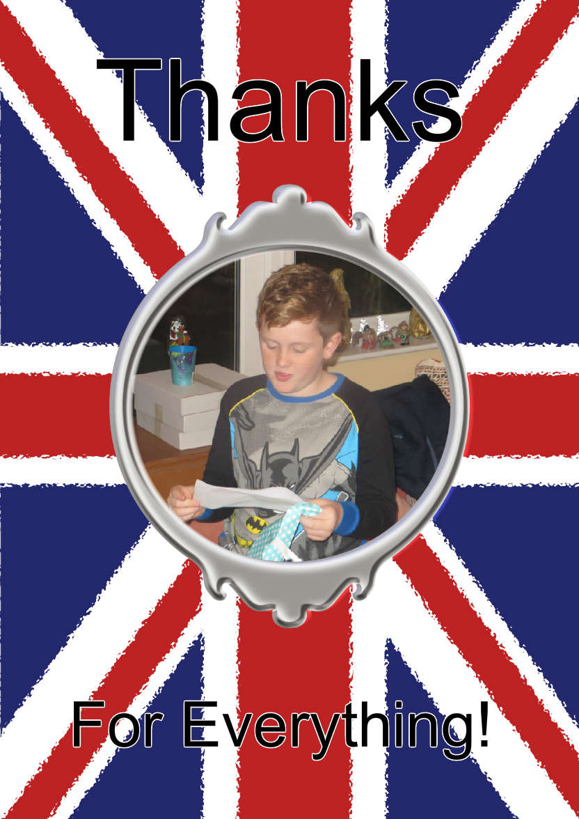 Union Jack Style Thank You Aperture Card - card made with Crafty Bob's Card Creator