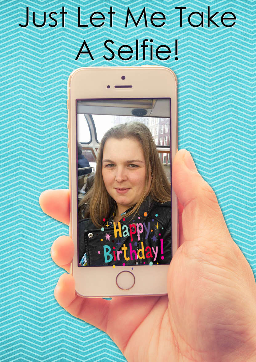 Selfie Mobile Phone Card - card made with Crafty Bob's Card Creator
