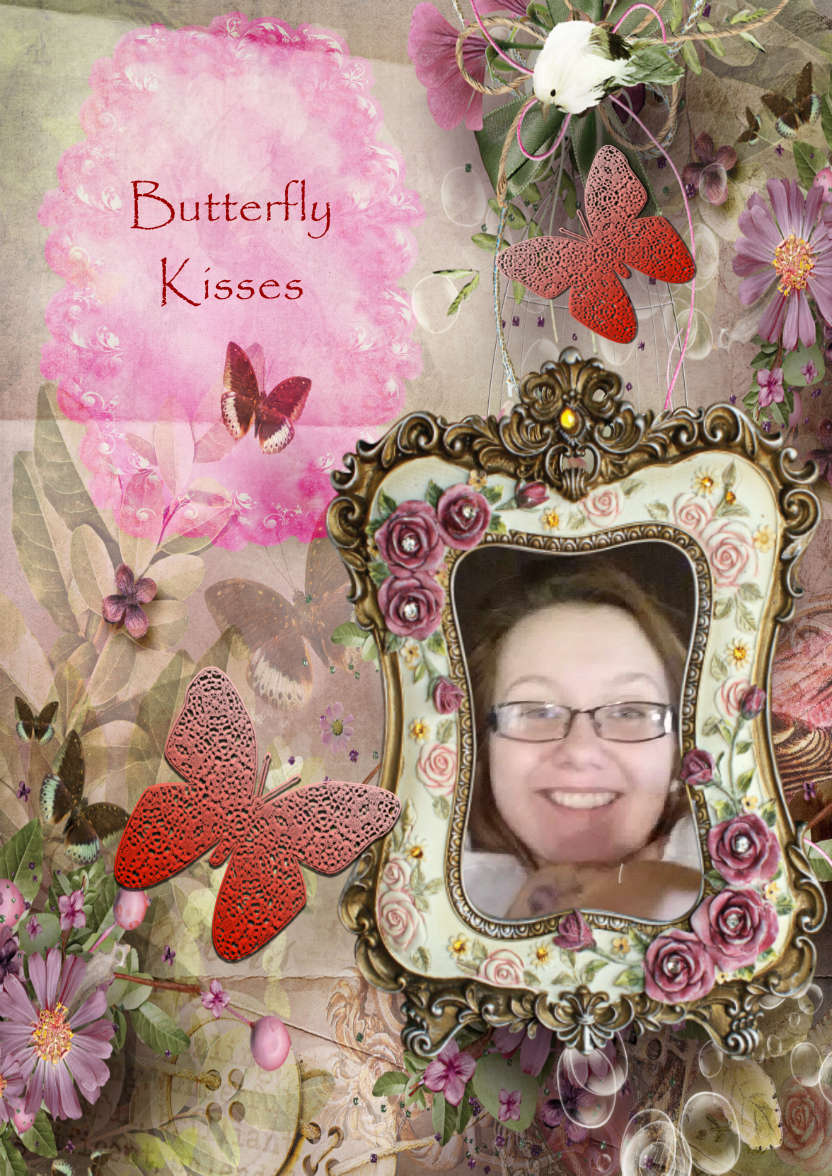 Butterfly Kisses Victoriana Butterfly Collage - card made with Crafty Bob's Card Creator