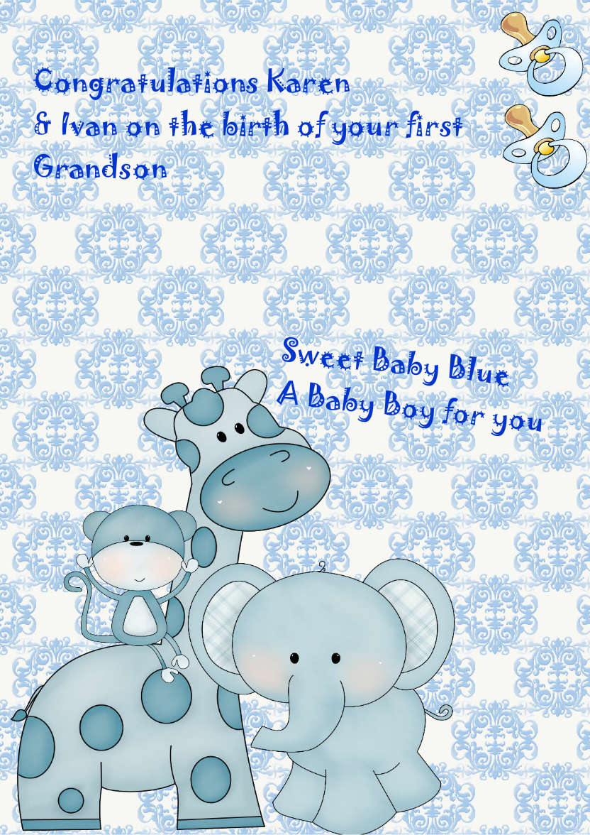 New Baby Boy - card made with Crafty Bob's Card Creator