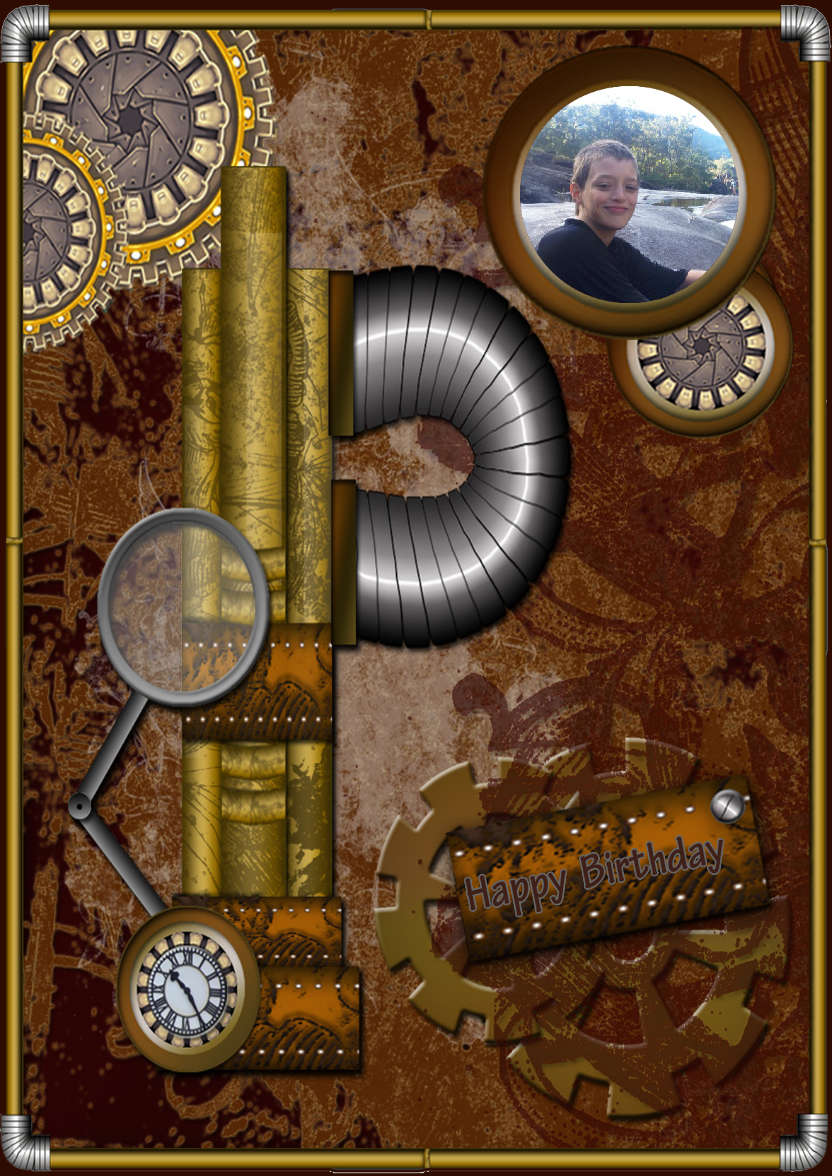 Fabulous Steampunk - card made with Crafty Bob's Card Creator