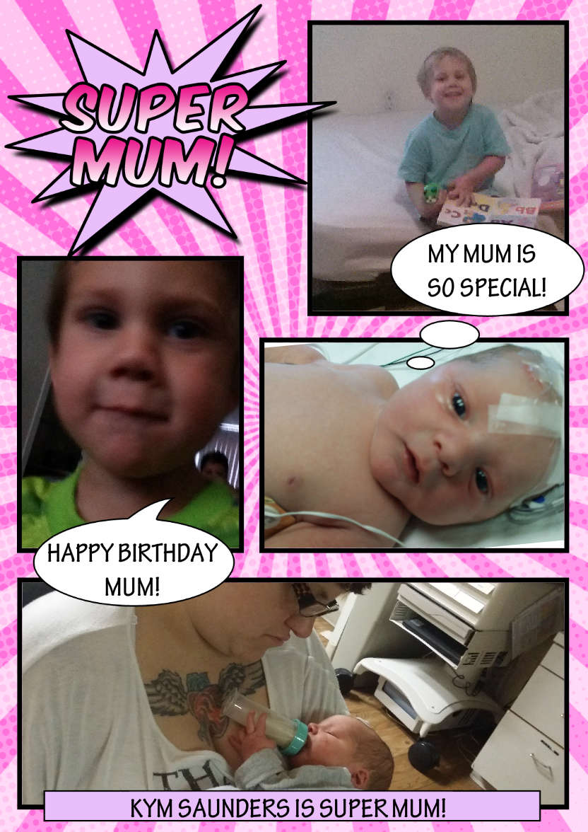Comic Style Super Mum Photo Card - card made with Crafty Bob's Card Creator