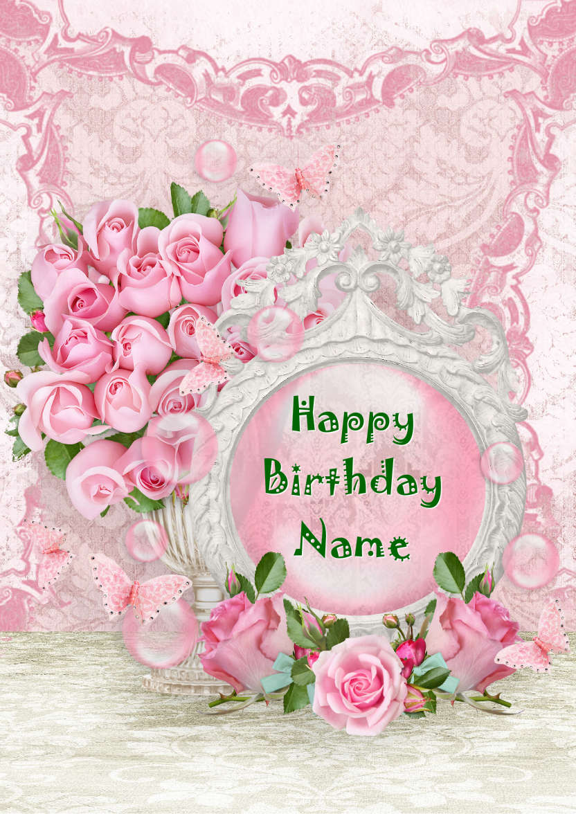 Lace and Roses Card Front - card made with Crafty Bob's Card Creator