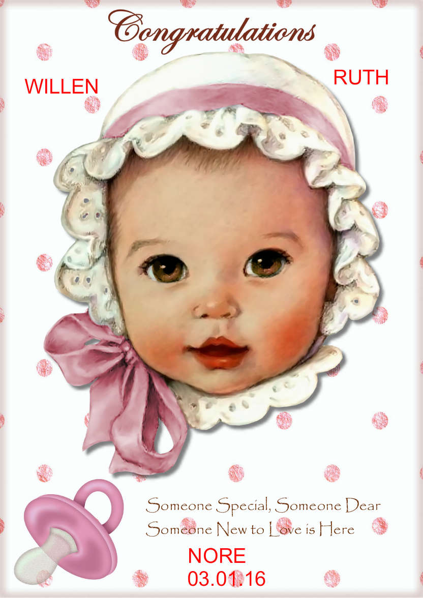 New Baby Girl - card made with Crafty Bob's Card Creator