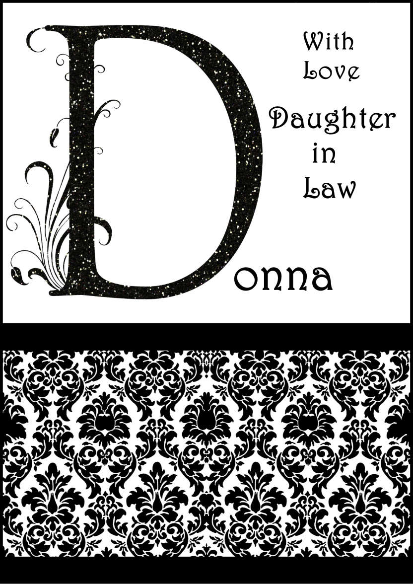 Damask Monogram Letter D Card - card made with Crafty Bob's Card Creator