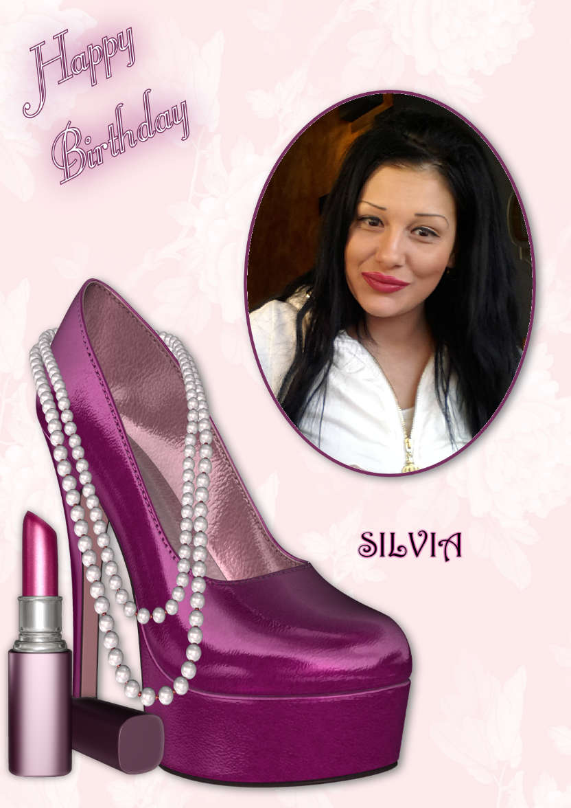 Magenta Shoe - Birthday Card - card made with Crafty Bob's Card Creator