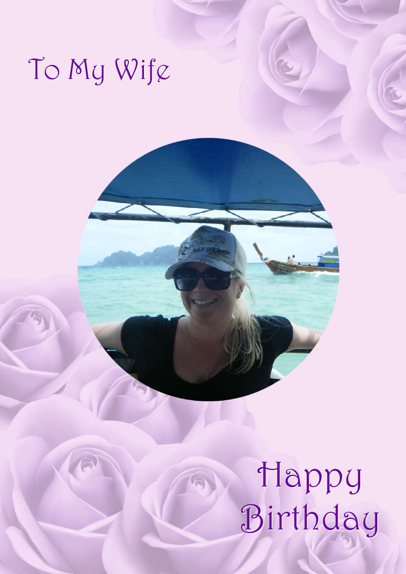 Purple Roses Background - card made with Crafty Bob's Card Creator