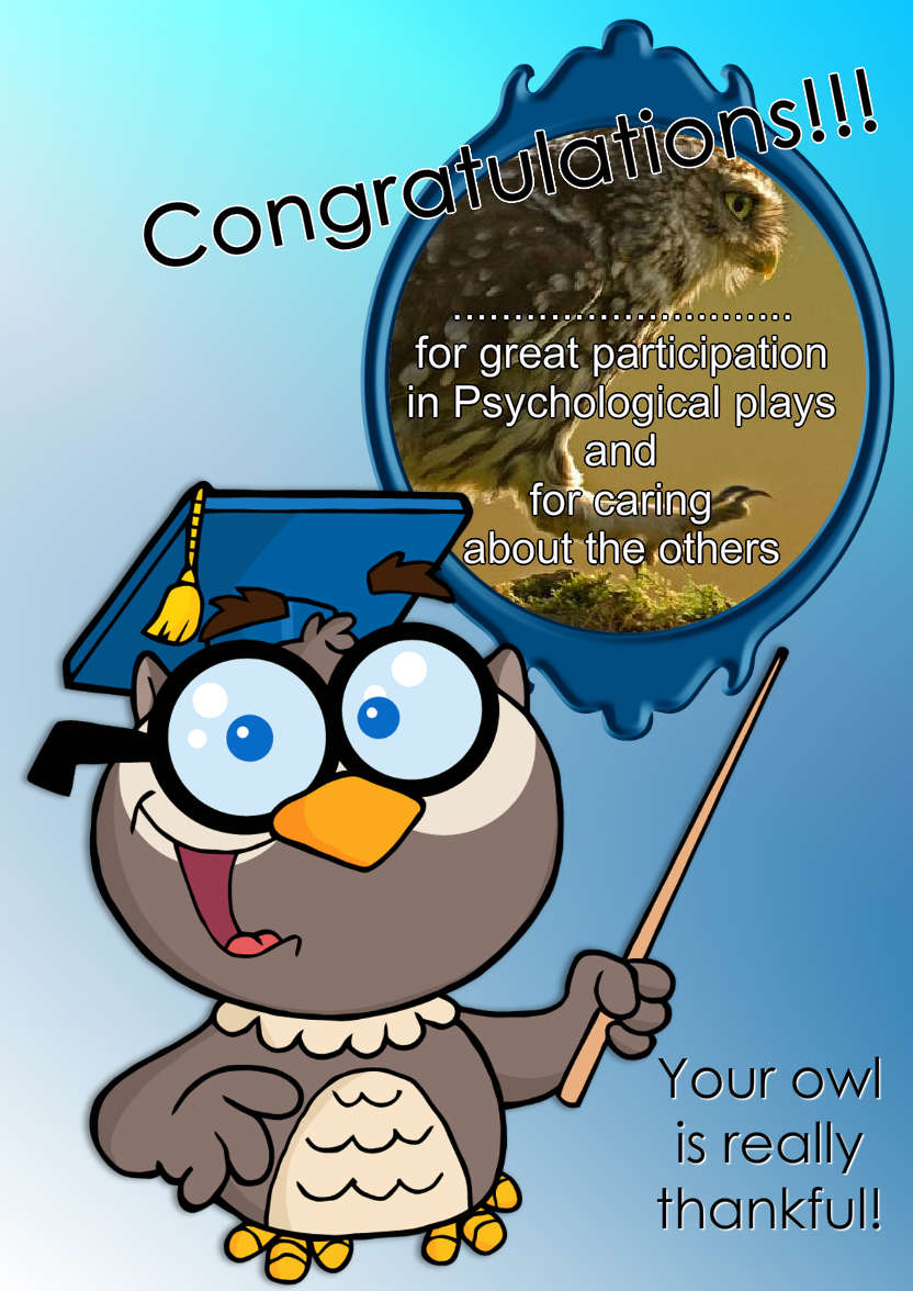 Owl Graduation Aperture Card Front - card made with Crafty Bob's Card Creator
