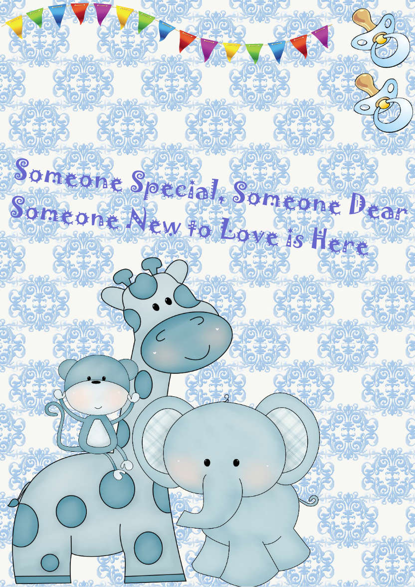 New Baby Boy - card made with Crafty Bob's Card Creator
